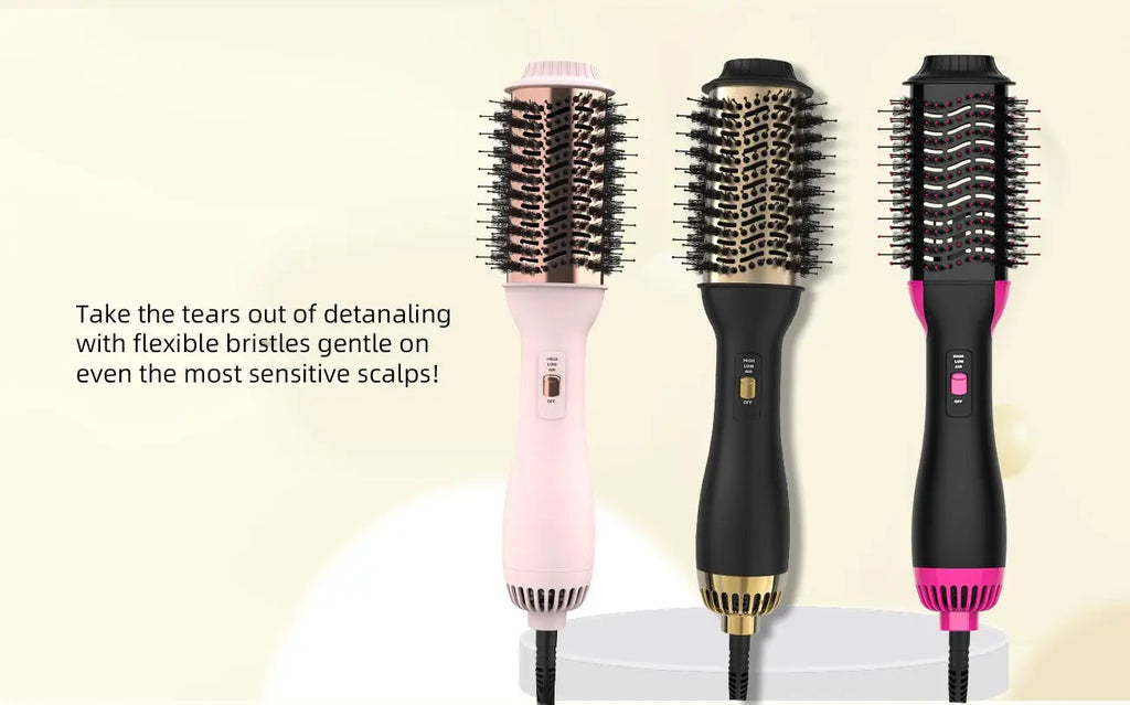 LISAPRO One-Step Hot Air Brush & Volumizer 2.0 — Ceramic Hair Dryer Styler, UK Plug