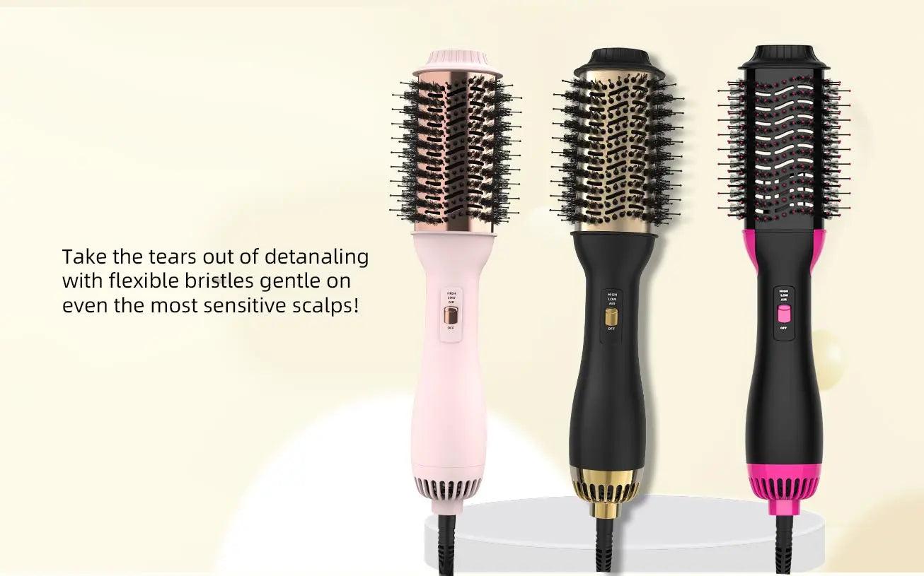 LISAPRO One-Step Hot Air Brush & Volumizer 2.0 — Ceramic Hair Dryer Styler, UK Plug