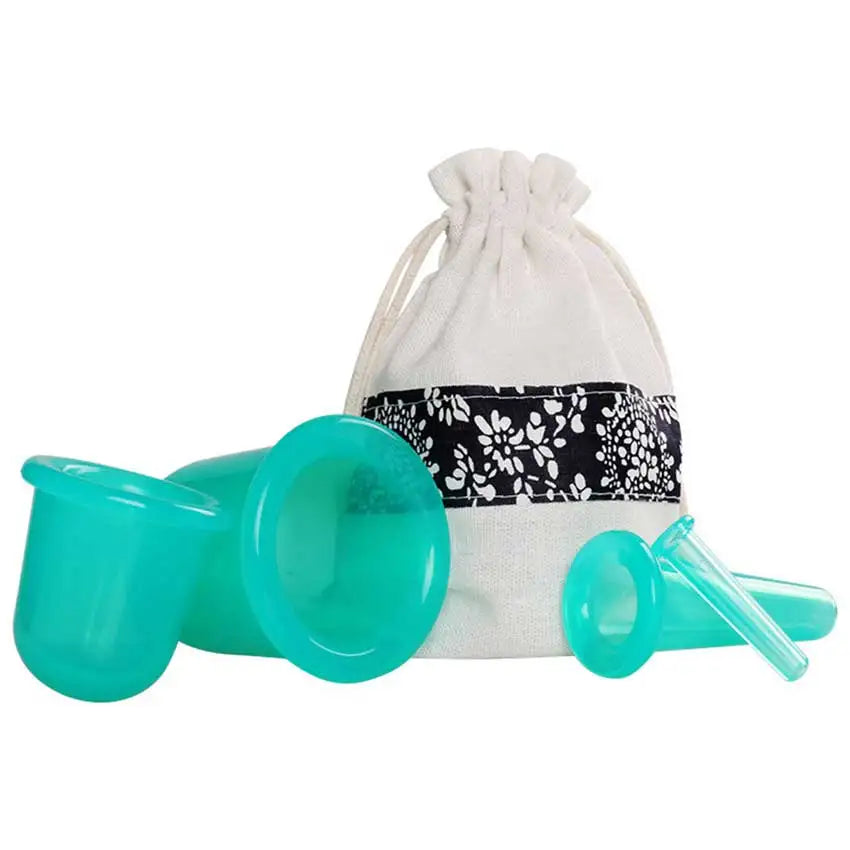 Facial Cupping Set – Silicone Face & Eye Massage Cups for Lymphatic Drainage