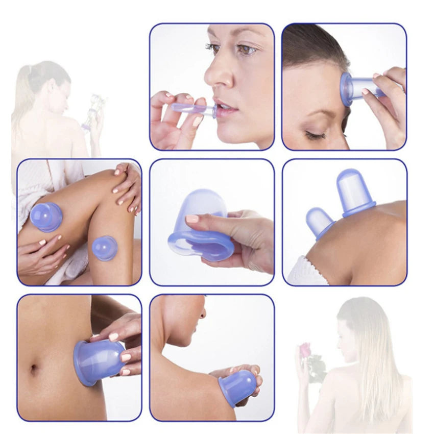 Facial Cupping Set – Silicone Face & Eye Massage Cups for Lymphatic Drainage