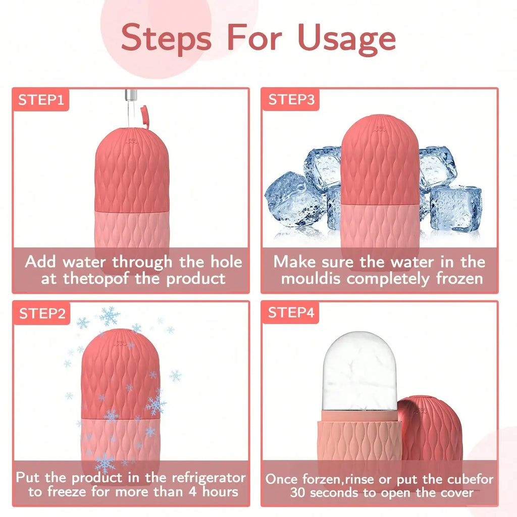 Ice Roller & Stainless Steel Gua Sha Set — Facial Sculpting & De-Puffing Tool