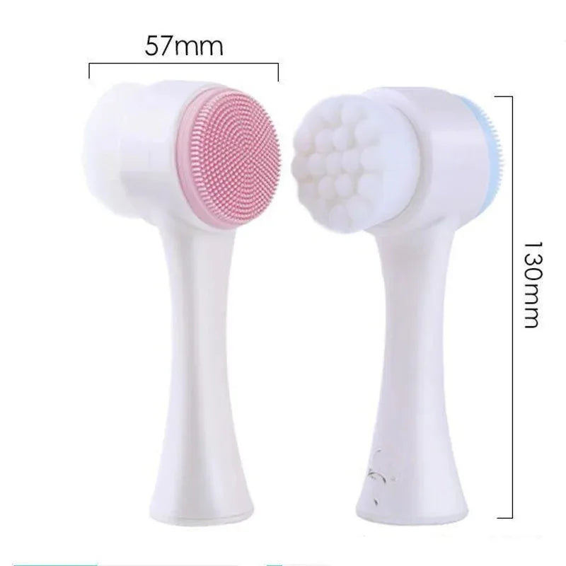 Silicone Facial Cleansing Brush – Dual-Sided Deep Pore Cleanser & Gentle Exfoliator