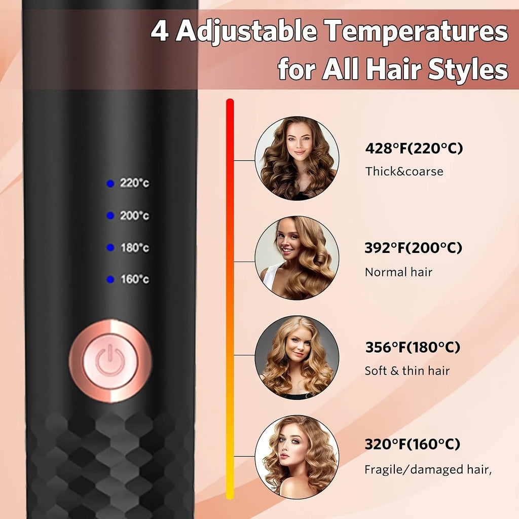Automatic Hair Curler — Ceramic Rotating Curling Wand with Auto Shut-Off