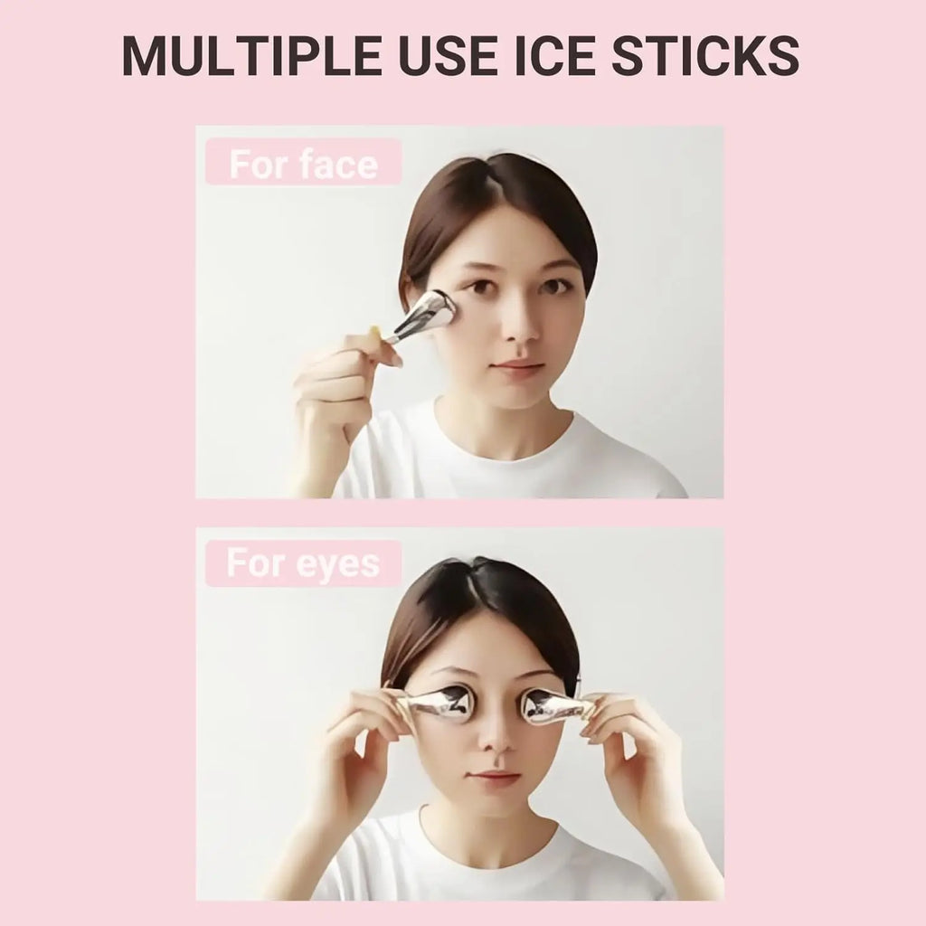 Stainless Steel Ice Globes — Cooling Facial Massage Tool for Puffiness & Glow