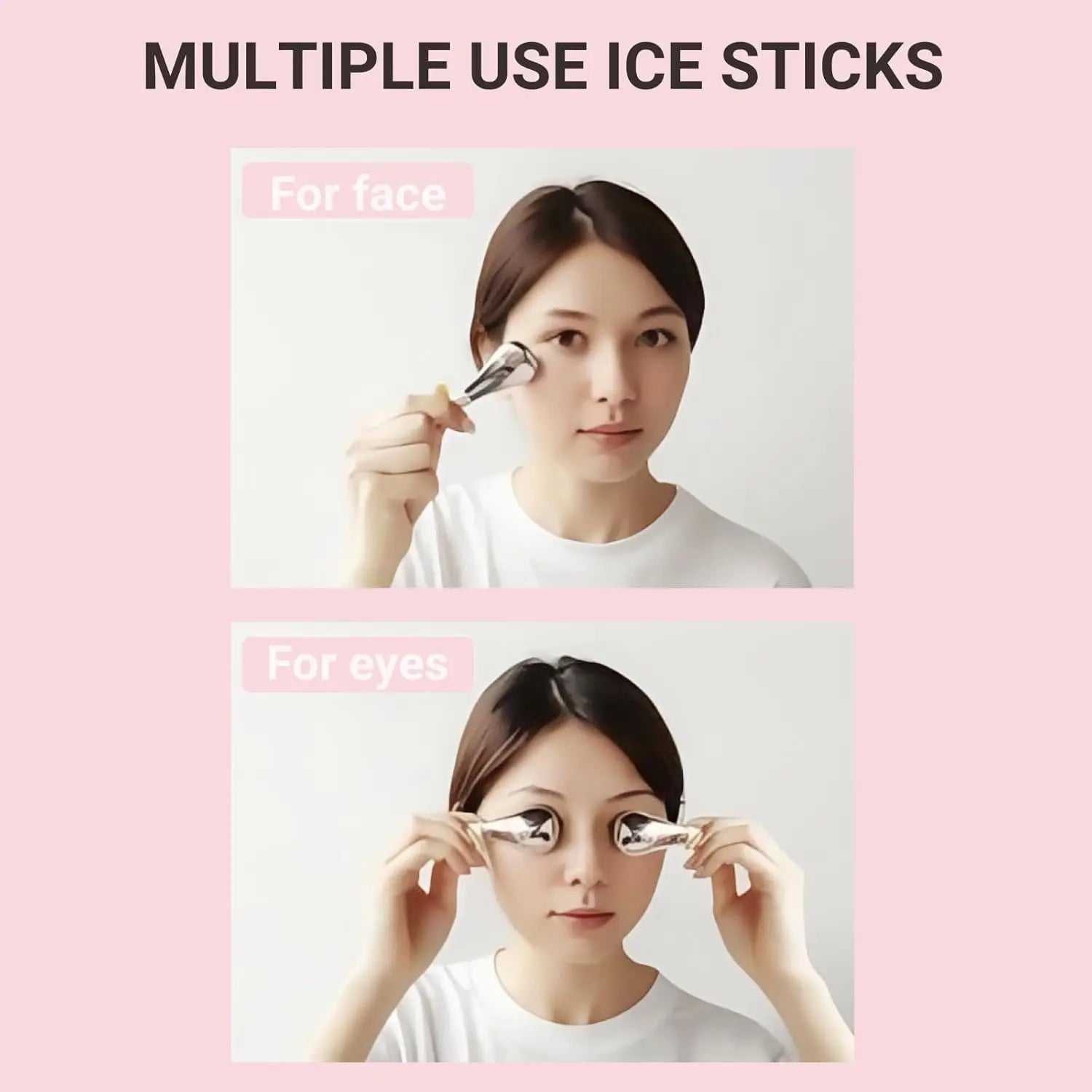 Stainless Steel Ice Globes — Cooling Facial Massage Tool for Puffiness & Glow