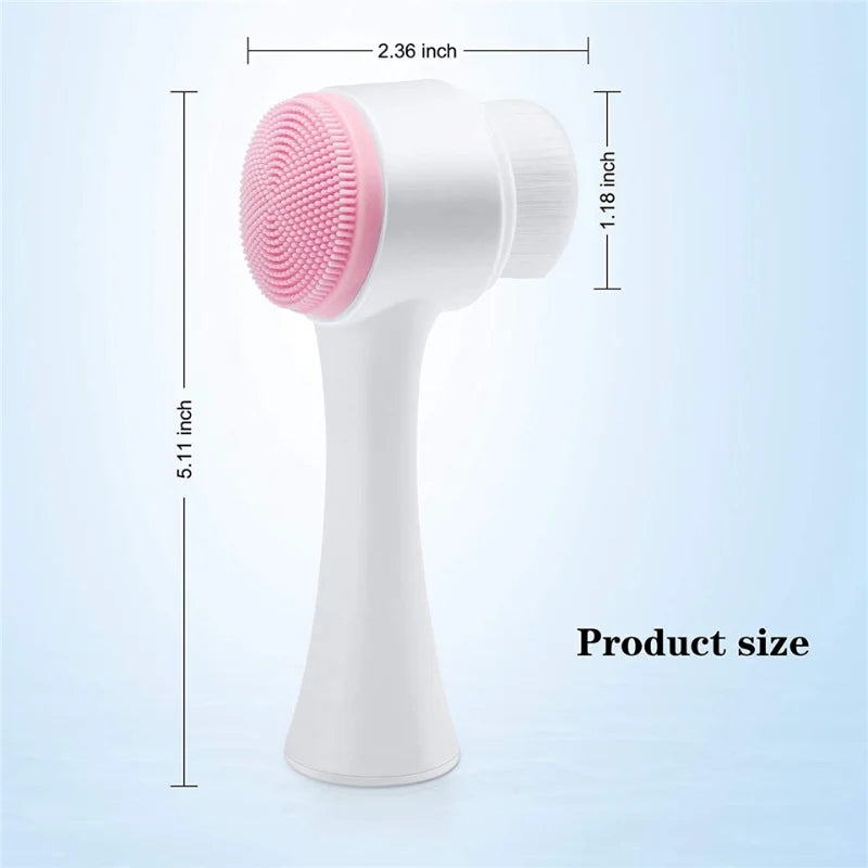 Silicone Facial Cleansing Brush – Dual-Sided Deep Pore Cleanser & Gentle Exfoliator