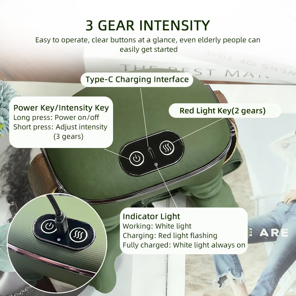4D Neck & Shoulder Massager — Cordless Trapezius Kneading Wearable with 3 Intensity Levels