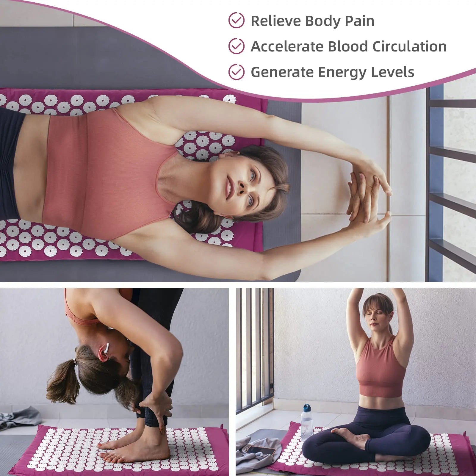 ZenFlow — Acupressure Mat & Pillow Set | Muscle Tension & Stress Relief