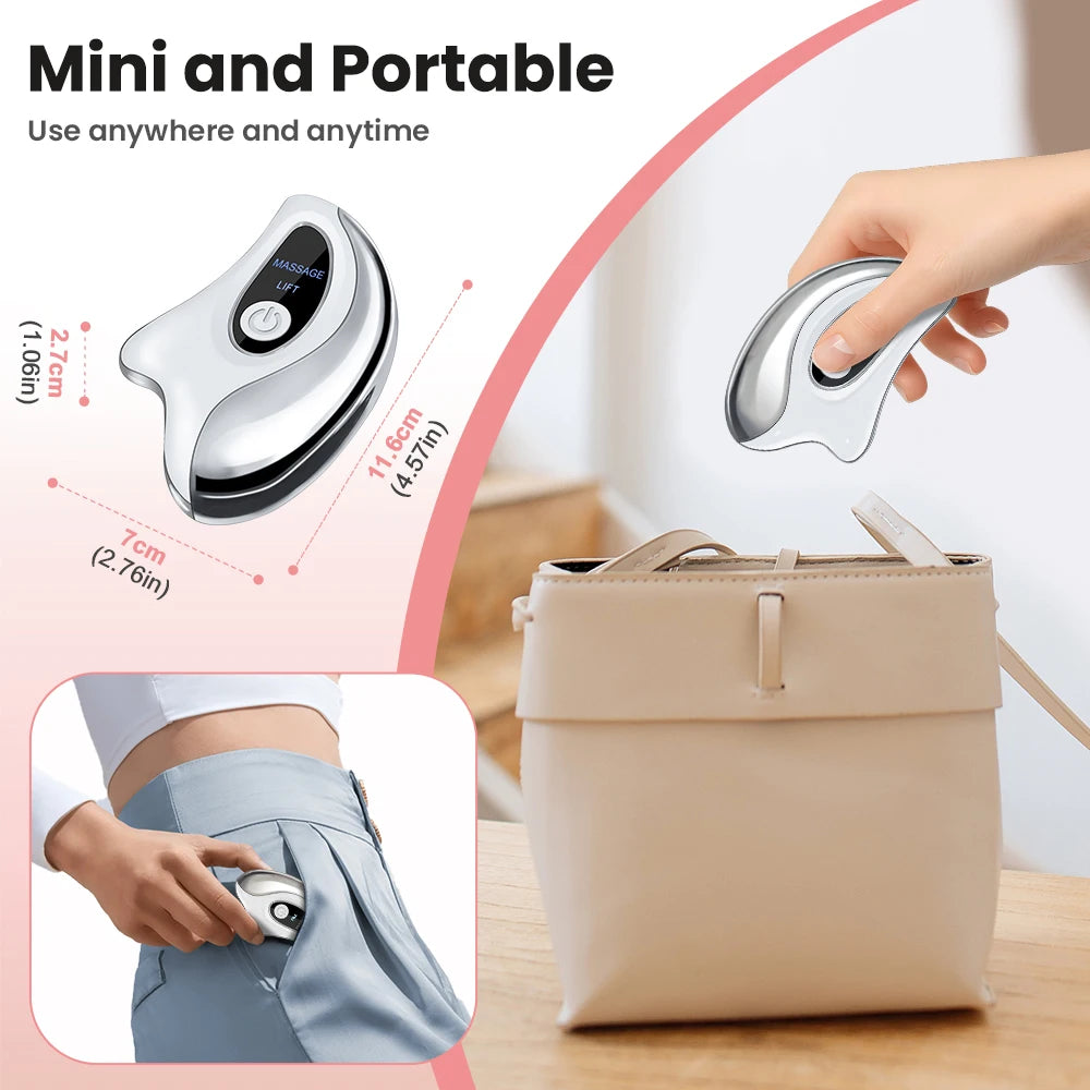 Heated Electric Gua Sha Facial Massager — Vibration & Warming Therapy