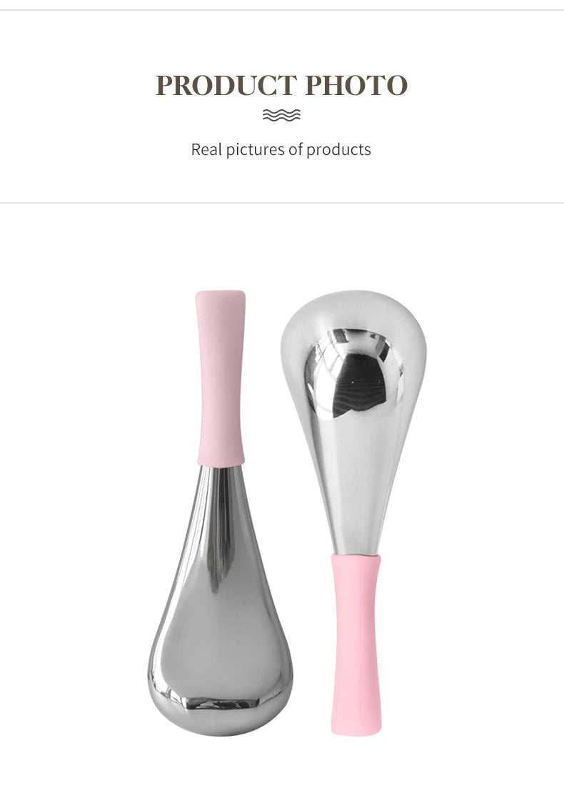 Stainless Steel Ice Globes — Cooling Facial Massage Tool for Puffiness & Glow