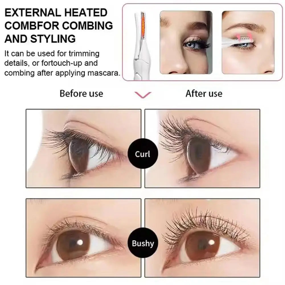 Heated Eyelash Curler — 3 Temperature Modes, USB Rechargeable Lash Styling Tool