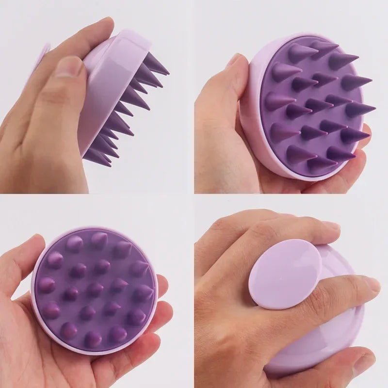 Silicone Scalp Massager & Shampoo Brush — Gentle Exfoliating Scalp Scrubber