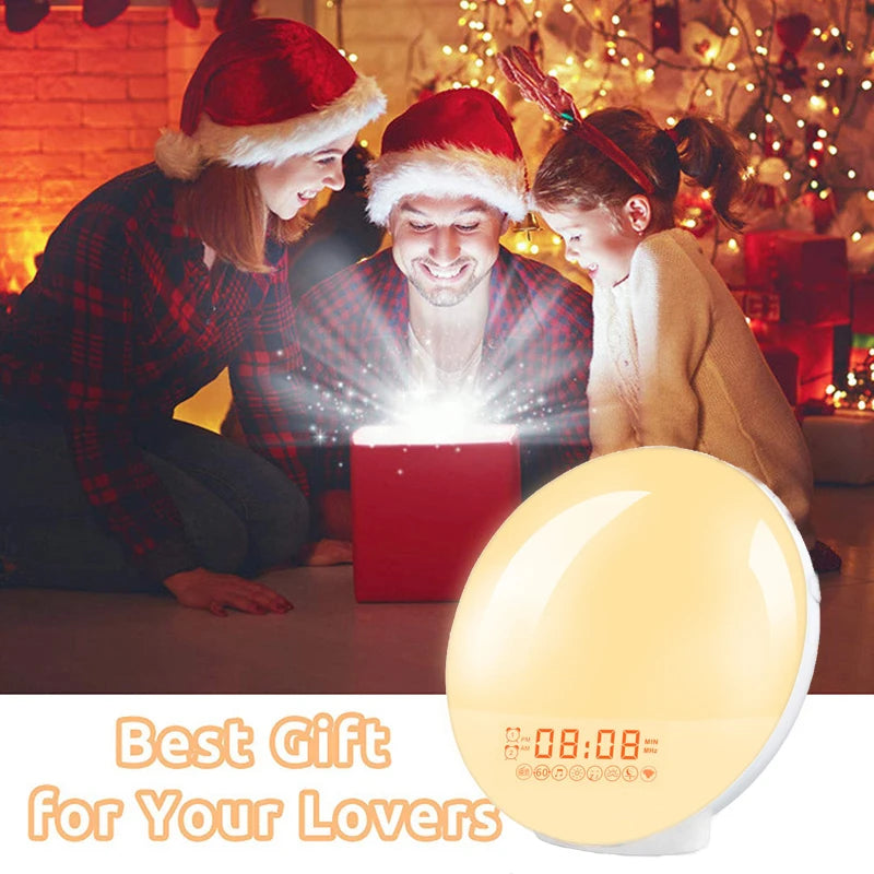 Sunrise Wake-Up Light Alarm Clock — Sunset Simulation, FM Radio & Nature Sounds