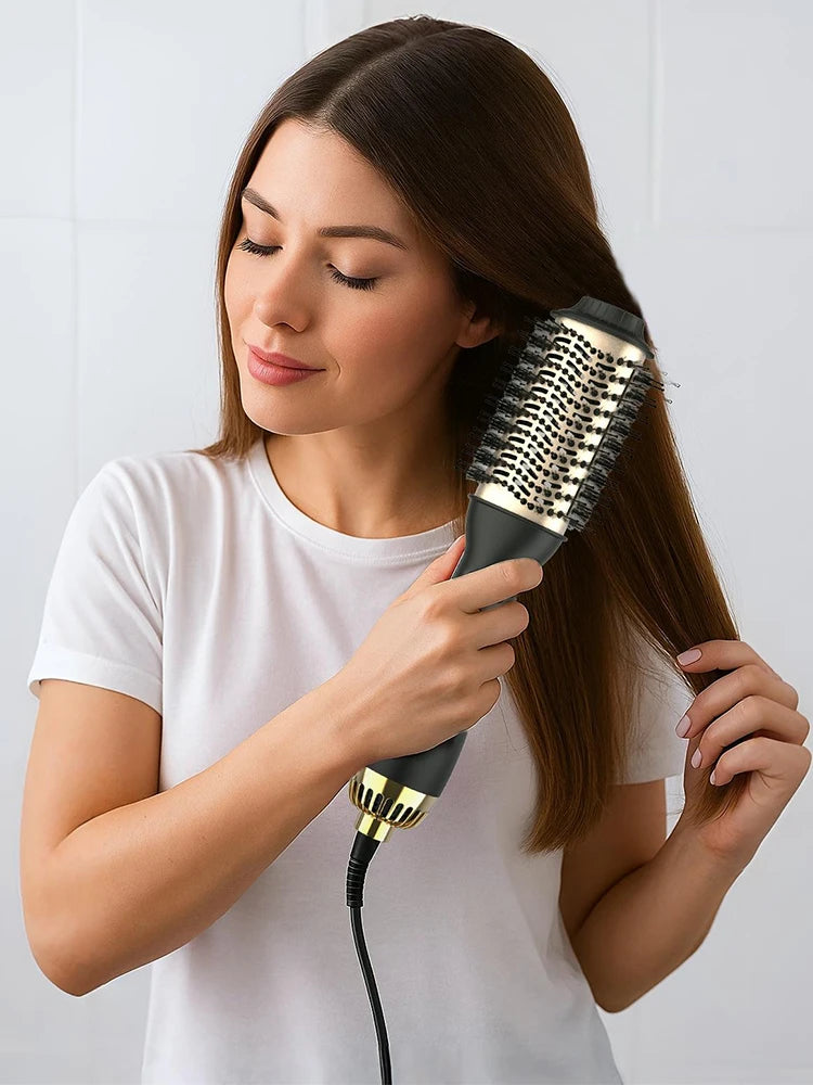 LISAPRO One-Step Hot Air Brush & Volumizer 2.0 — Ceramic Hair Dryer Styler, UK Plug