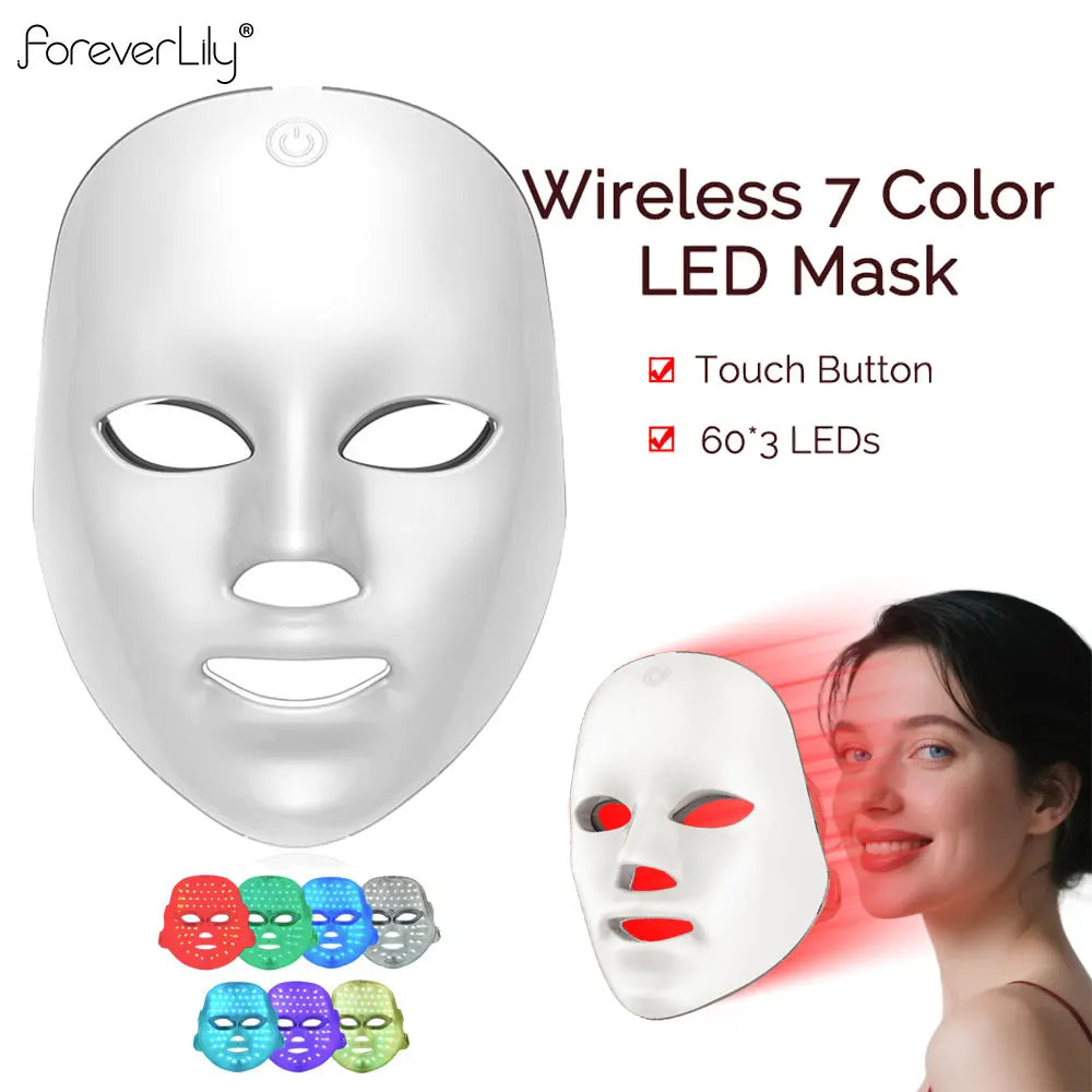 Wireless 7-Colour LED Face Mask — Light Therapy for Radiant, Firmer-Looking Skin