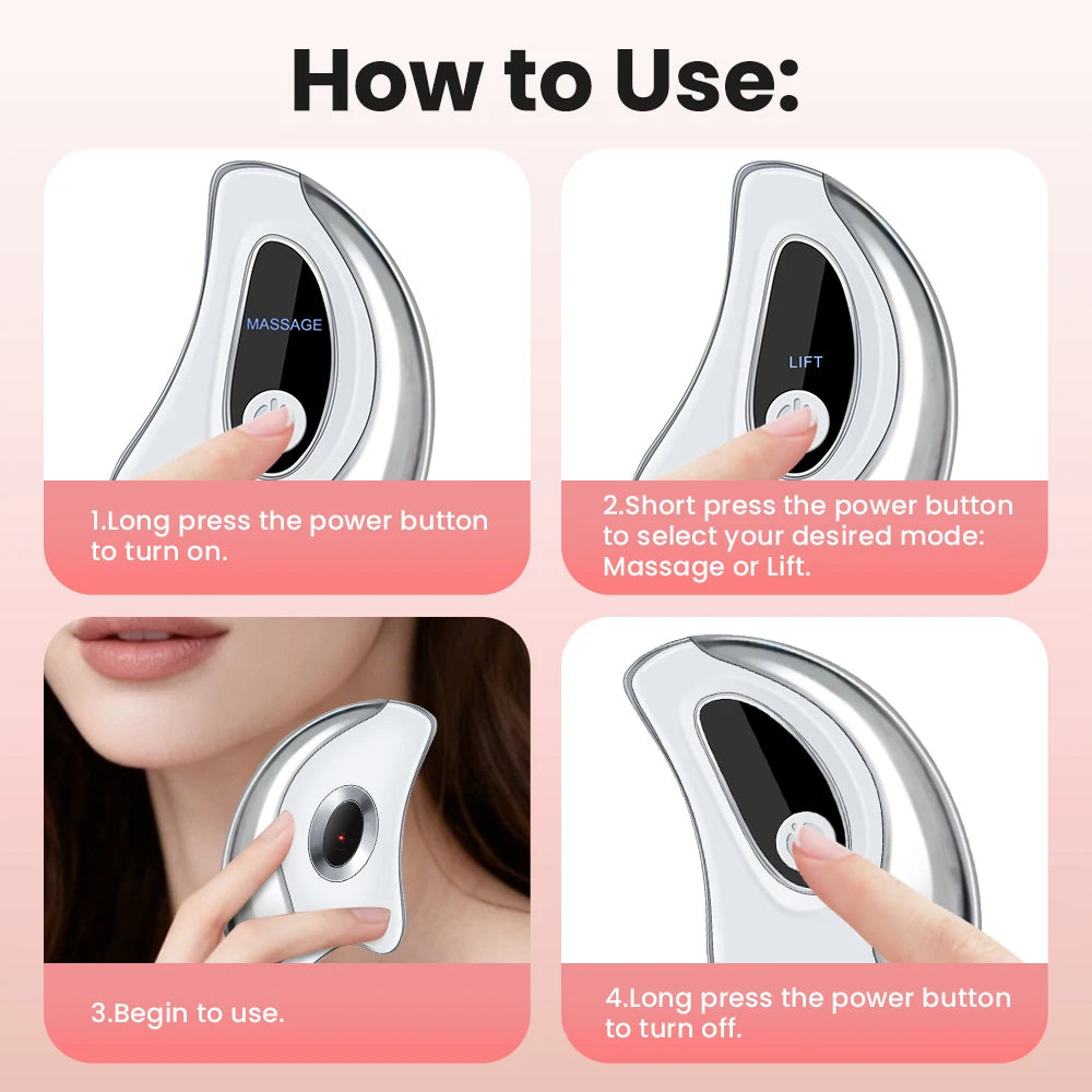 Heated Electric Gua Sha Facial Massager — Vibration & Warming Therapy