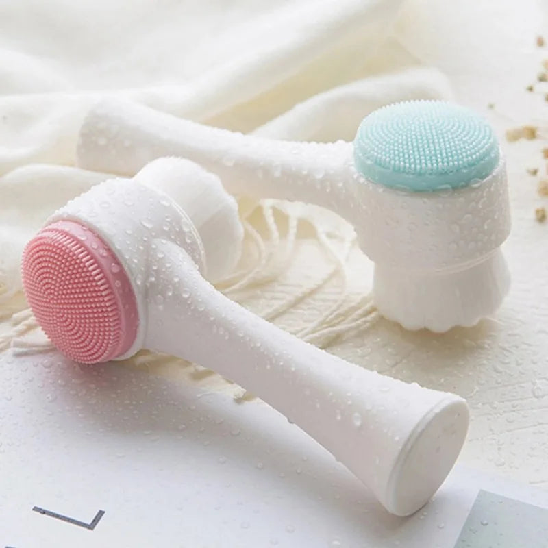 Silicone Facial Cleansing Brush – Dual-Sided Deep Pore Cleanser & Gentle Exfoliator