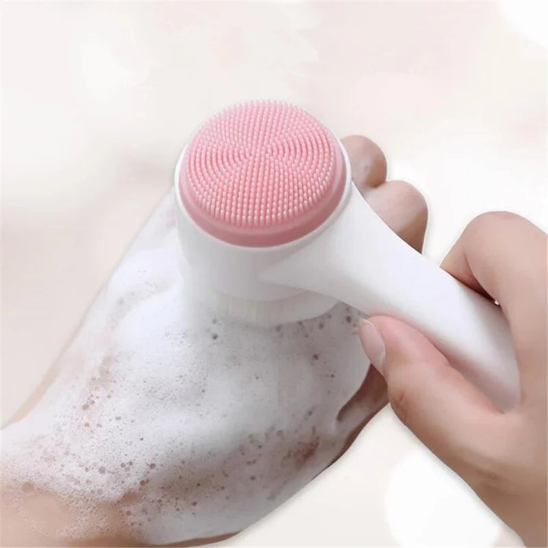 Silicone Facial Cleansing Brush – Dual-Sided Deep Pore Cleanser & Gentle Exfoliator