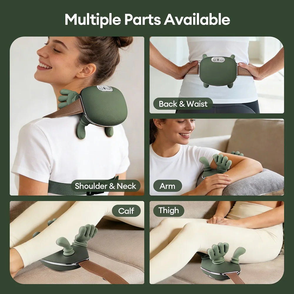 4D Neck & Shoulder Massager — Cordless Trapezius Kneading Wearable with 3 Intensity Levels
