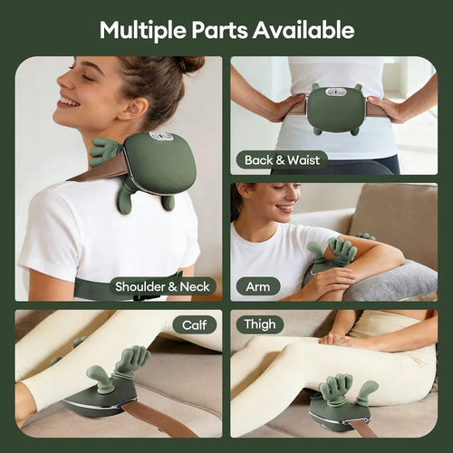 4D Neck & Shoulder Massager — Cordless Trapezius Kneading Wearable with 3 Intensity Levels