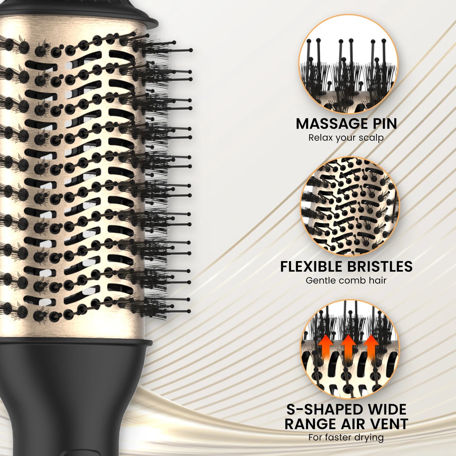 LISAPRO One-Step Hot Air Brush & Volumizer 2.0 — Ceramic Hair Dryer Styler, UK Plug