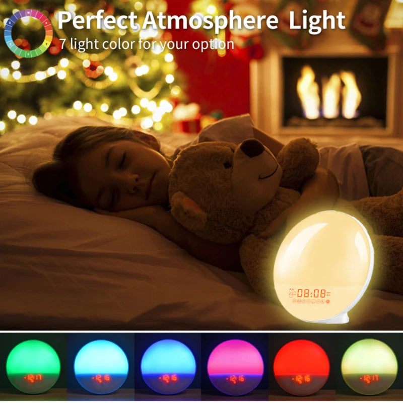 Sunrise Wake-Up Light Alarm Clock — Sunset Simulation, FM Radio & Nature Sounds
