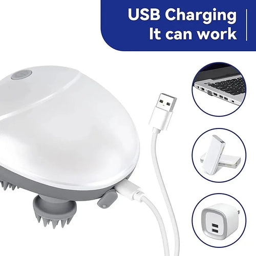 Electric Scalp Massager — Waterproof 3D Head Massager with 6 Massage Modes