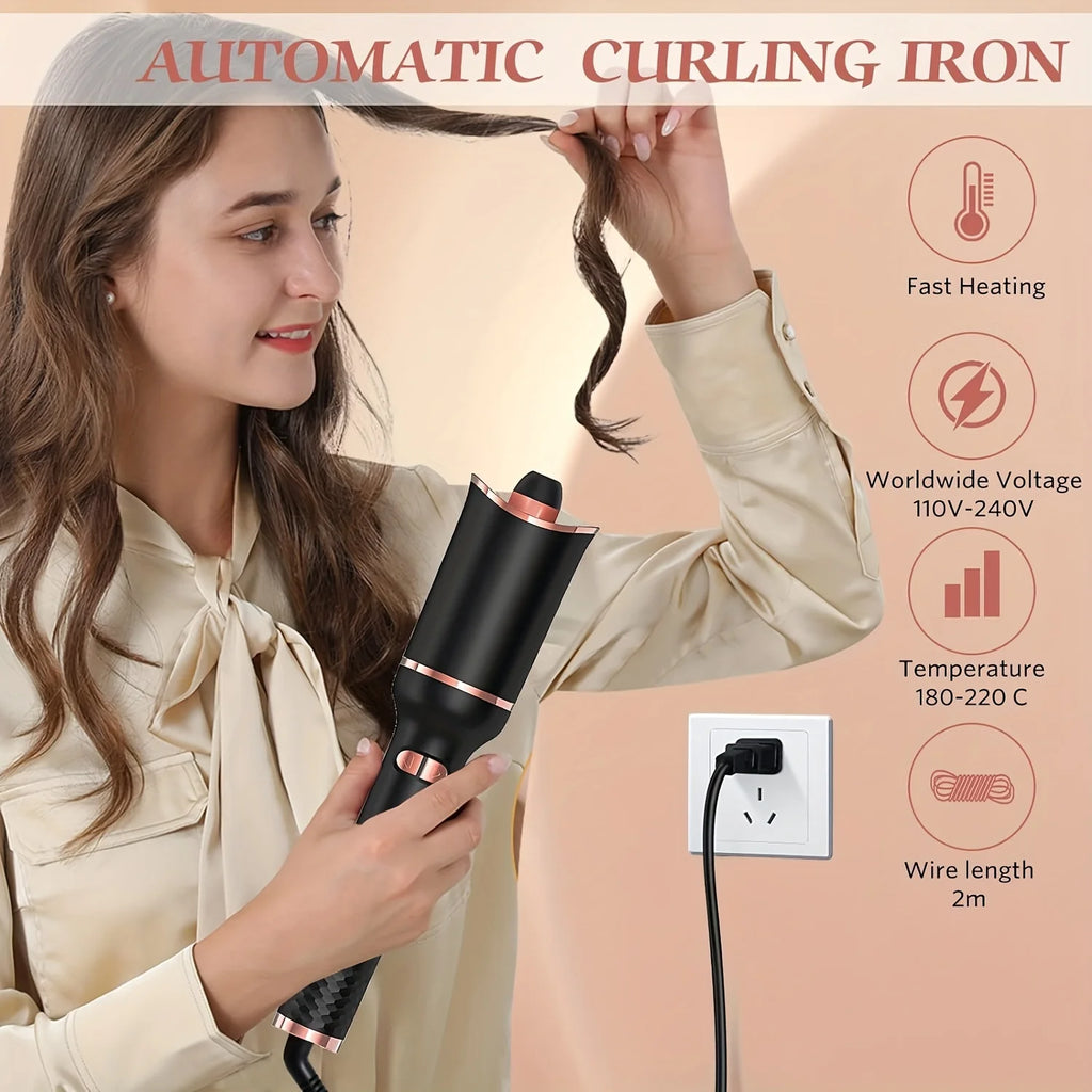 Automatic Hair Curler — Ceramic Rotating Curling Wand with Auto Shut-Off