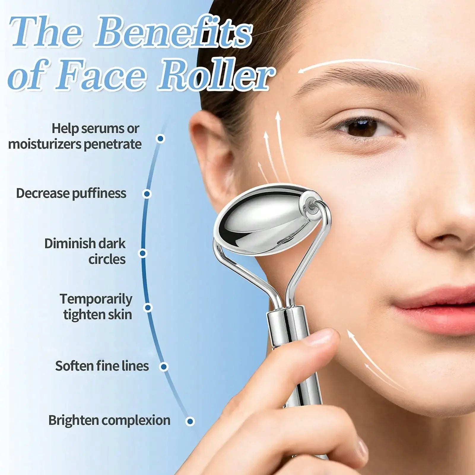 Ice Roller & Stainless Steel Gua Sha Set — Facial Sculpting & De-Puffing Tool