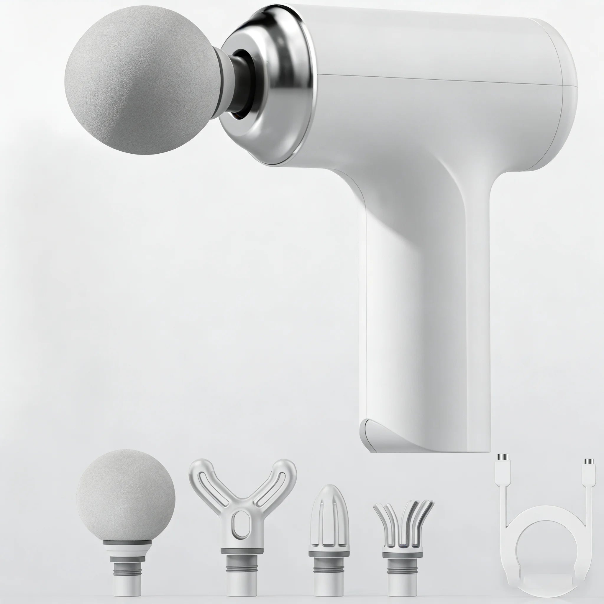 Mini Percussion Massage Gun — Deep Tissue Muscle Relief with 4 Interchangeable Heads